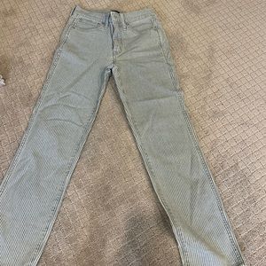 jcrew high rise striped jeans